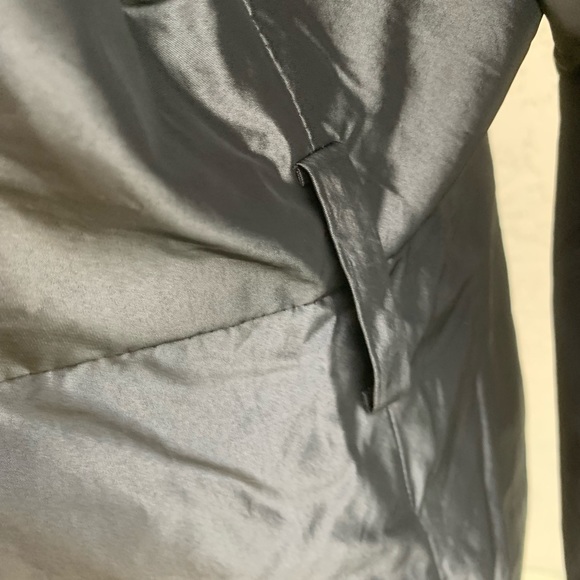 Pink Tartan gun metal color ruffled fri lined trench coat Size 12 - Picture 5 of 10